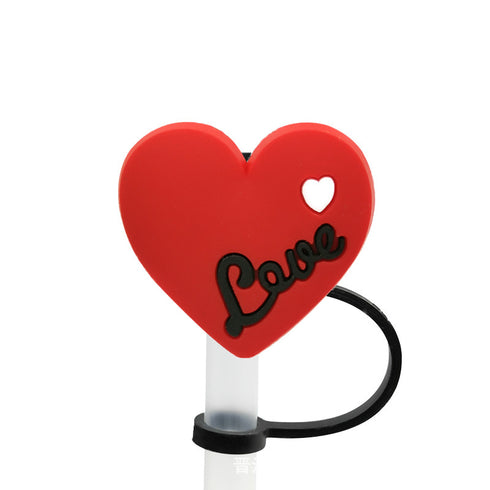 Straw Mouthpiece Silicone Dust Plug Decorative Buckle Clip Personalized Letter Label for Tumblers